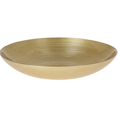 Decoratie schaal/fruitschaal - glas rond - goud - D30 x H6 cm product