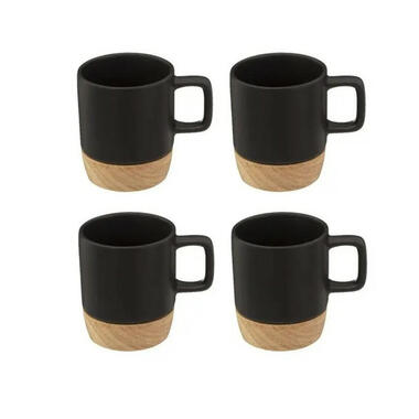 Secret de Gourmet Koffiekopjes-espressokopjes - 4st - aardewerk zwart - 120 ml product