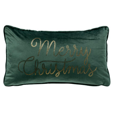 MERRY CHRISTMAS - Sierkussen 30x50 Groen - Kerst decoratie - velvet product