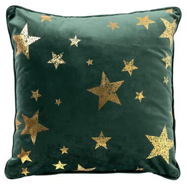 STARS - Sierkussen 45x45 Groen - Kerst decoratie - velvet product