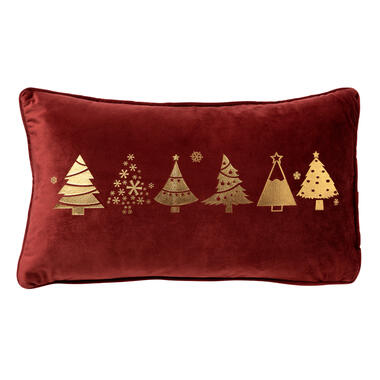 TREES - Sierkussen 30x50 Rood - Kerst decoratie - velvet product