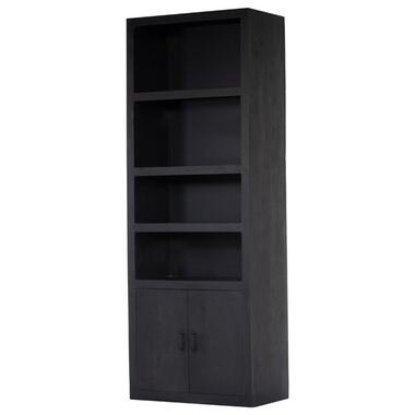 Wandkast Zwart - Mangohout - 80x220cm - Kast Xander product