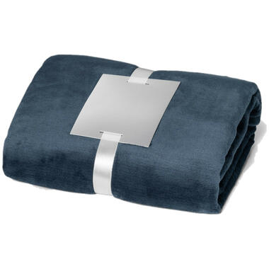 Stricker Fleece deken-plaid - blauw - 240 grams polyester - 120x150cm