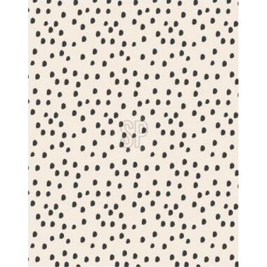 H&S Fleece deken-plaid - beige met zwarte stippen - 130 x 170 cm product