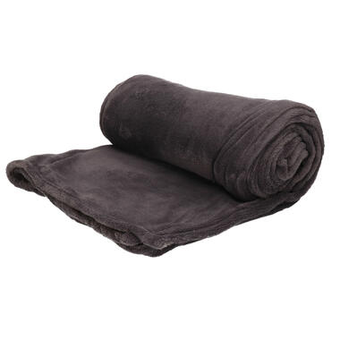 H&S Fleece deken-dekentje-plaid - polyester - zwart - 125 x 150 cm product