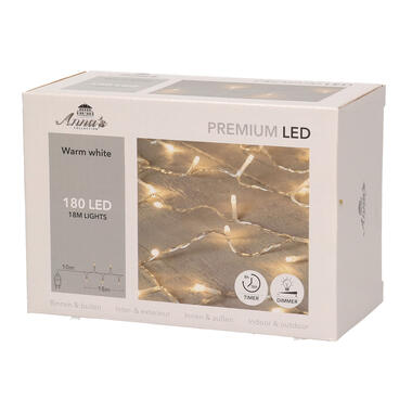 Anna's Collection Kerstverlichting - warm wit - 180 leds - 18M - dimmer-timer product