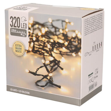 Kerstverlichting - extra warm - wit buiten - 320 lampjes - 2400 cm product
