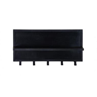 Giga Meubel Kapstok Mangohout Zwart 17x70x32cm Kapstok Brix Caro