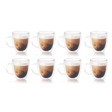 OTIX Dubbelwandige Koffieglazen Koffiekopjes 180 ml Set van 8 product
