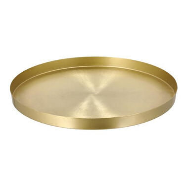 Cepewa Kaarsenbord-plateau - mat goud - metaal - rond - D30 cm product