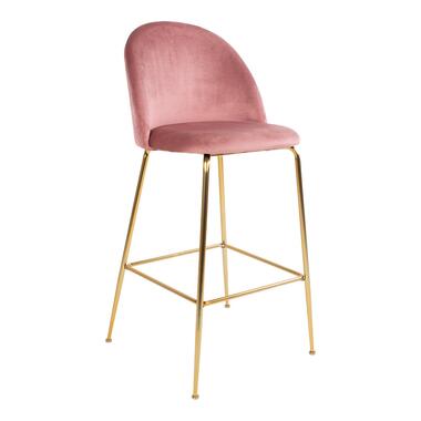 Barstoel Velvet Roze Brass - Zithoogte 77cm product