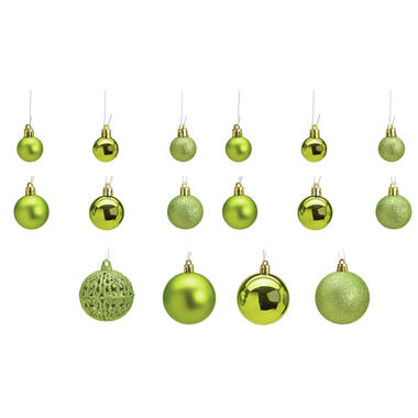 G. Wurm Kerstballen - 50ST - lime groen - 3 -4 - 6 cm -kunststof product