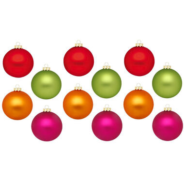 Inge Christmas Kerstballen - 12x - gekleurd - 8 cm - glas product