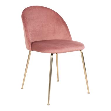 Eetkamerstoel Velvet Roze Brass - Zithoogte 46cm product