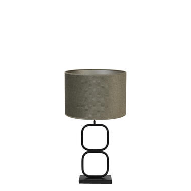 Tafellamp Lutika/Vandy - Zwart/Olijf groen - Ø30x67cm product