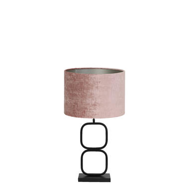 Tafellamp Lutika/Gemstone - Zwart/Oud roze - Ø30x67cm product