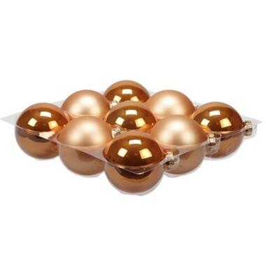 Othmar Decorations Grote kerstballen - 9x st - oranje - 10 cm - glas product