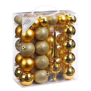 Inge goods Kerstballen - 47 stuks - goud - mat - glans - met piek product