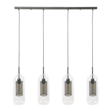 Industriële hanglamp Amy 4-lichts cilinder - Metaal - Zwart - 15x106x150 cm product