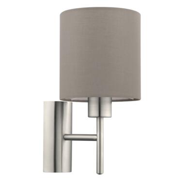 EGLO Pasteri - Wandlamp - 1 Lichts - Nikkel-Mat - Taupe product