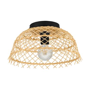 EGLO Ausnby Plafondlamp - E27 - Ø 37 cm - Zwart/Natuur product