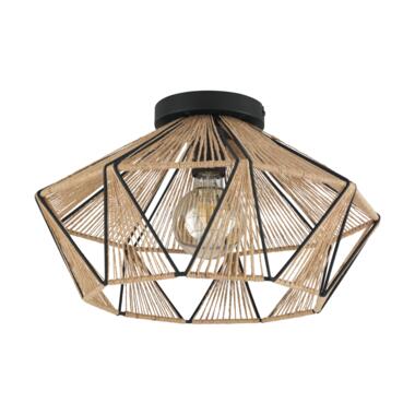 EGLO Adwickle Plafondlamp - E27 - Ø 44,5 cm - Zwart/Natuur product