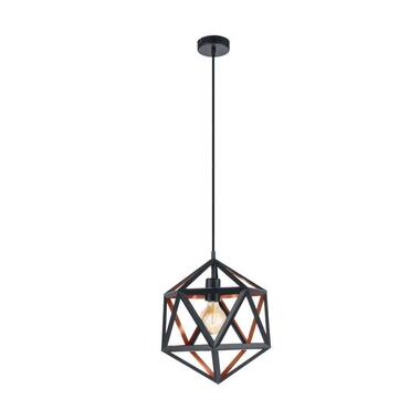 EGLO Embleton 1 - Hanglamp - E27 - Ø 30,5 cm - Zwart/Koper product