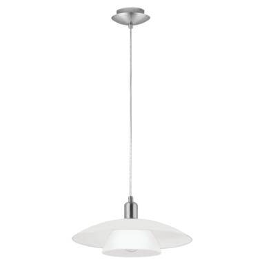 EGLO Brenda - Hanglamp - 1 Lichts - Nikkel-Mat - Wit product