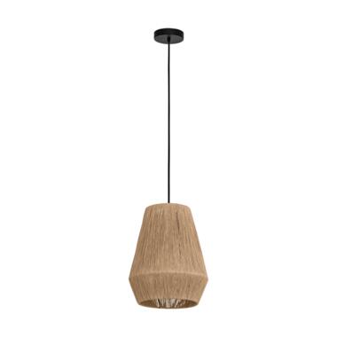 EGLO Alderney Hanglamp - E27 - Ø 30 cm - Zwart/Natuur product