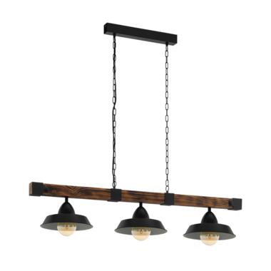 EGLO Oldbury Hanglamp - E27 - 118 cm - Zwart, Bruin, Landelijk product