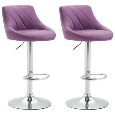 CLP Set van 2 Barkruk Lazio - Kunstleer - purper product