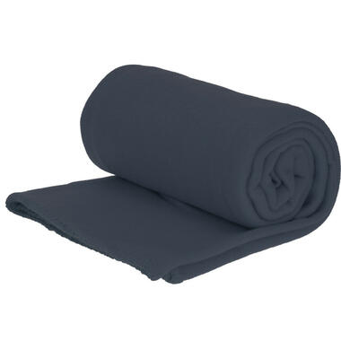 H&S Deken-plaid - fleece-polyester - navy blauw - 125 x 150 cm product