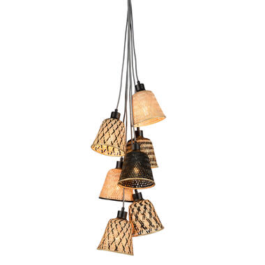 Hanglamp Kalimantan - Bamboe/Zwart - 45x45x62cm - 7L product