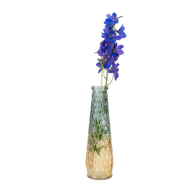 QUVIO Glazen vaas met patroon, geel/blauw - Hoogte 22 cm product