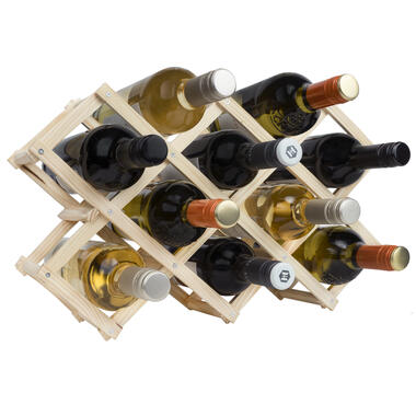 QUVIO Houten wijnrek voor 10 flessen product