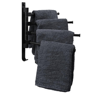 QUVIO Handdoekenrek verstelbare armen 4 - Zwart product