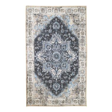 Vloerkleed 200x300cm - Blauw/Wit - Chenille Polyester - Kleed Havana - Giga product