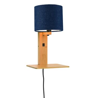Wandlamp Andes - Bamboe/Blauw - 19x24x36cm product