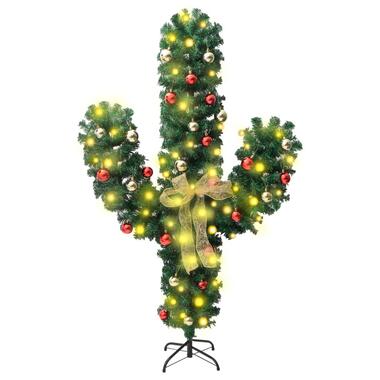 vidaXL Kerstcactus met standaard en LED's 180 cm PVC groen product