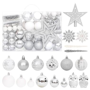 vidaXL 108-delige Kerstballenset zilver en wit product