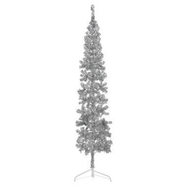 vidaXL Kunstkerstboom half met standaard smal 210 cm zilverkleurig product