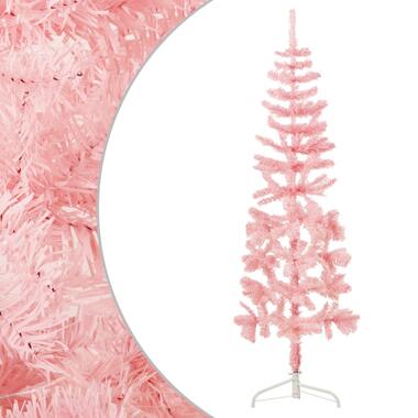 vidaXL Kunstkerstboom half met standaard smal 150 cm roze product