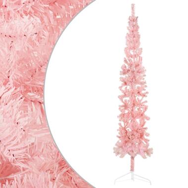 vidaXL Kunstkerstboom half met standaard smal 240 cm roze product