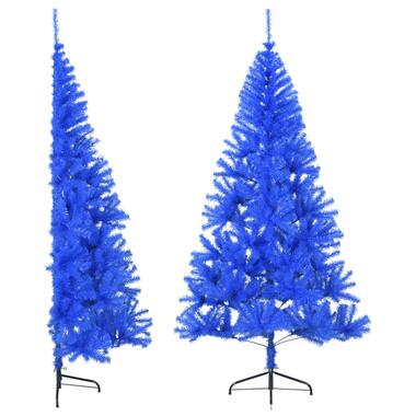 vidaXL Kunstkerstboom met standaard half 210 cm PVC blauw product