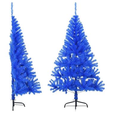 vidaXL Kunstkerstboom met standaard half 120 cm PVC blauw product