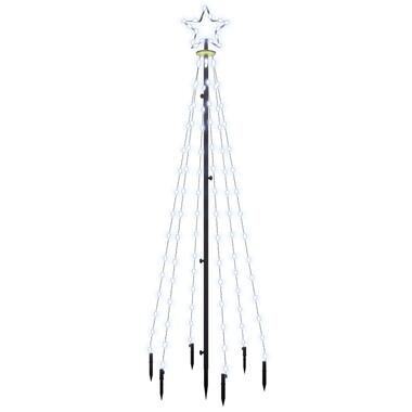 vidaXL Kerstboom met grondpin 108 LED's koudwit 180 cm product