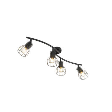 QAZQA Moderne plafondlamp zwart 86 cm 4-lichts - Botu product