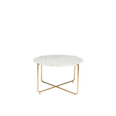 Housecraft Timpa Salontafel Marmer Rond 70x70 cm Wit/ Goud product