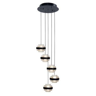 Highlight Hanglamp Dynasty 5 lichts - Ø 34 cm - clear-zwart product