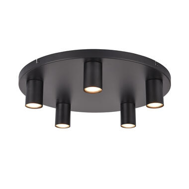 Ylumen Plafondlamp Tag - 5 lichts - Ø 50 cm - zwart product
